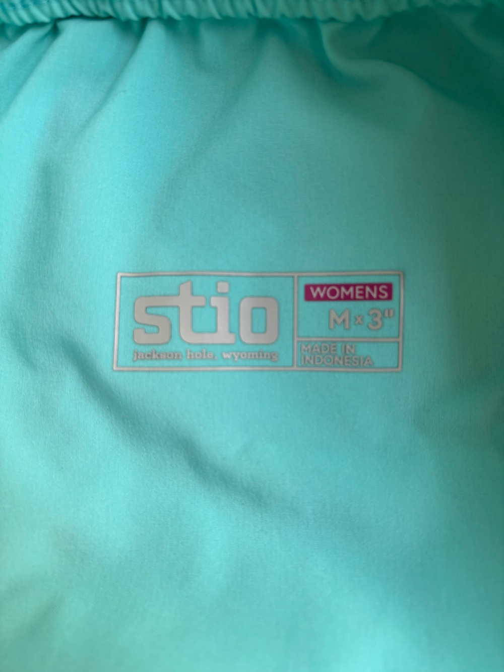 Stio Teal, Yellow & White Striped Athletic Shorts - Picture 4 of 4